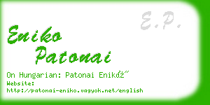 eniko patonai business card